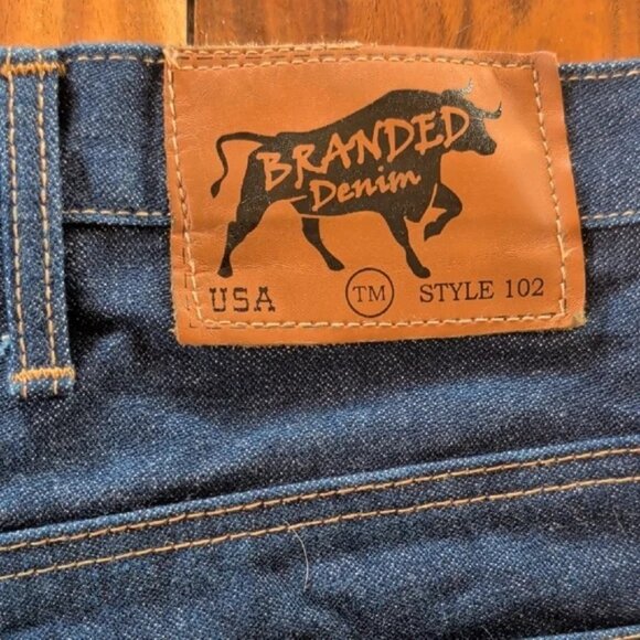 Branded Denim Style 102 Jeans 32x34 Raw Indigo USA Made DISCONTINUED - Picture 3 of 5